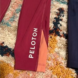 Peloton Burgundy and Coral Leggings